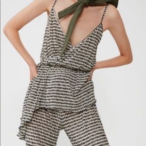 ZARA Organza Top Black/White